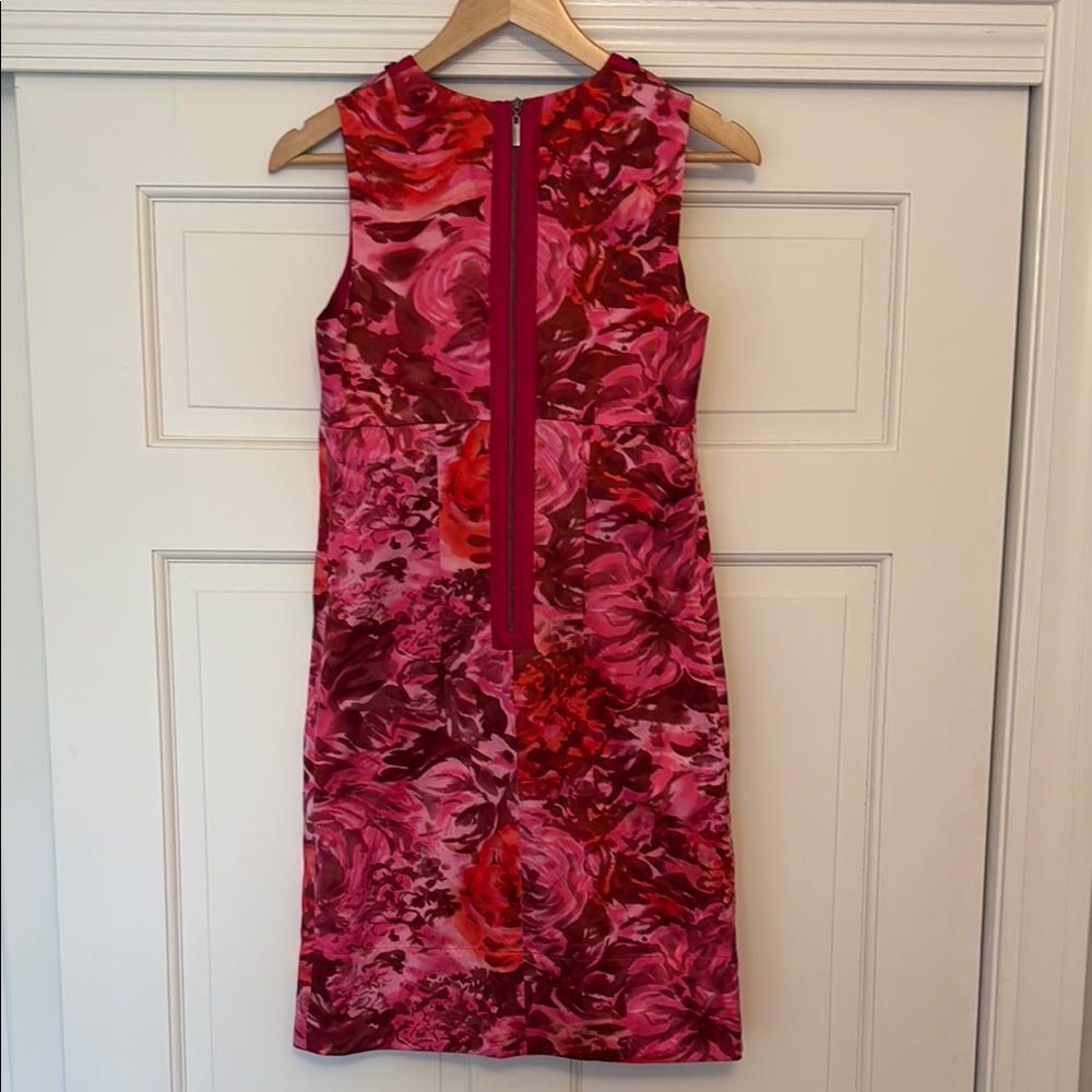 Rebecca Taylor Floral Red and Pink Sleeveless Dress Wedding, Derby, or Party - Picture 9 of 9
